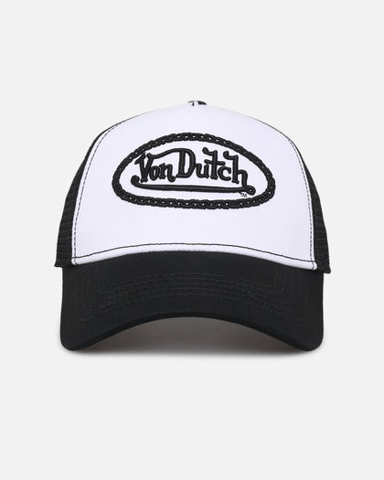 Von Dutch Unisex Trucker Snapback Hat Black/White