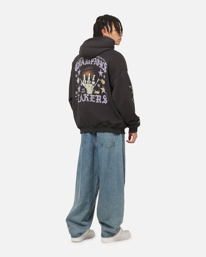 Mitchell & Ness Los Angeles Lakers Blackletter Champs Box Hoodie Washed Black