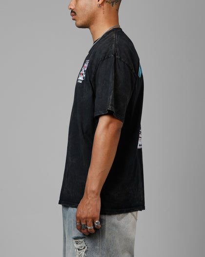 Loiter Horse Power Vintage Drop T-Shirt Black Acidwash