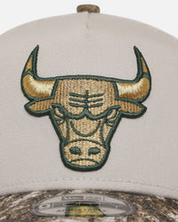 New Era Chicago Bulls 'Real Tree Stone' 9FORTY A-Frame Snapback Stone