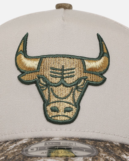 New Era Chicago Bulls 'Real Tree Stone' 9FORTY A-Frame Snapback Stone