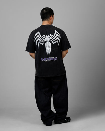 Loiter Marvel Venom Vintage T-Shirt Black Acidwash
