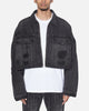 MNML Oversized Ripped Cropped Denim Jacket Washed Black