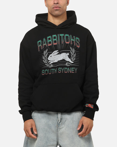 Bleacher Athletic South Sydney Rabbitohs NRL Adult Club Wreath Hoodie Black