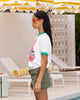 Loiter Gummy Ringer T-Shirt Off White/Green