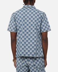 XXIII Checker Board Button Up Shirt Blue