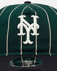 New Era New York Mets 'Pinstripe' 9FORTY A-Frame Snapback Dark Green