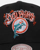 Mitchell & Ness Miami Dolphins Flames Pro Crown Snapback Faded Black