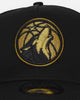 New Era Minnesota Timberwolves 'NBA Black & Gold Embroidery' 9FORTY A-Frame Snapback Black/Gold