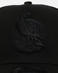 New Era Collingwood Magpies 'Triple Black' 9FORTY A-Frame Snapback Black