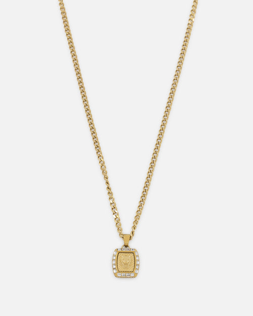 Guess Mainline 21" Lion 15 5mm Charm Necklace Gold