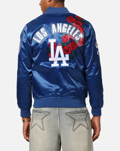 Pro Standard Los Angeles Dodgers Roses Satin Jacket Dark Blue