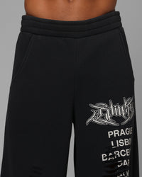 Loiter Destruct Sweat Pants Washed Black