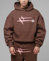 Loiter Hybrid Premium Hoodie Brown/Pink