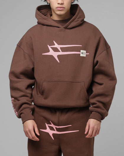 Loiter Hybrid Premium Hoodie Brown/Pink