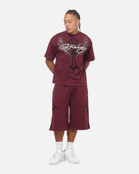 Ed Hardy Trinity Rhinestone T-Shirt Plum