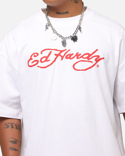 Ed Hardy Flaming Cobra T-Shirt White