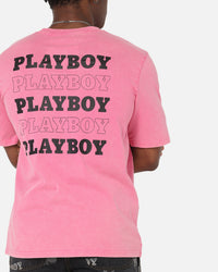 Playboy Stack Washed T-Shirt Washed Raspberry