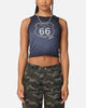 Willie Nelson Women's Route 66 Sunfade Cropped Tank Black Wash