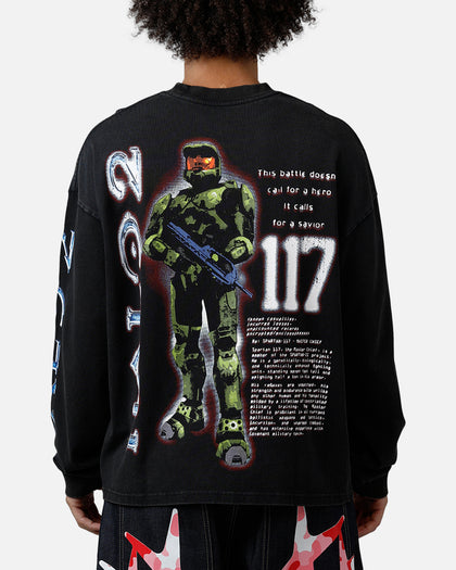 73Studio X Halo 2 Long Sleeve T-Shirt Black Acidwash