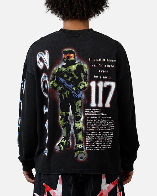 73Studio X Halo 2 Long Sleeve T-Shirt Black Acidwash