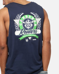 Bleacher Athletic Canberra Raiders NRL Adult Muscle T-Shirt Navy
