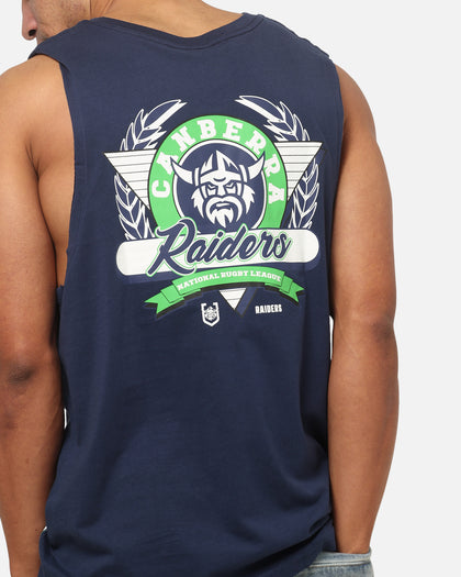 Bleacher Athletic Canberra Raiders NRL Adult Muscle T-Shirt Navy