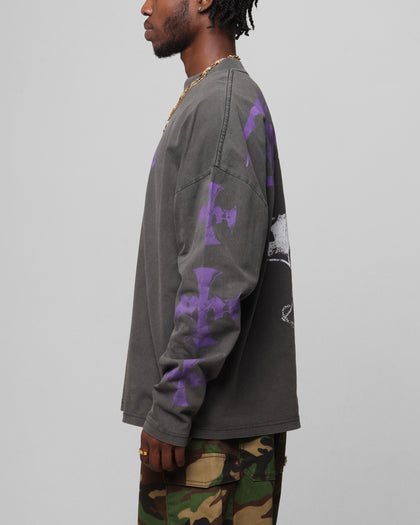 Loiter Angel Number Long Sleeve T-Shirt Charcoal