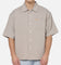 Carre Grid Short Sleeve Button Up Shirt Ecru Check