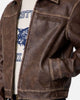 MNML Washed Leather Jacket Brown