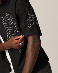 Saint Morta Lovely Bones Short Sleeve Linen Shirt Black