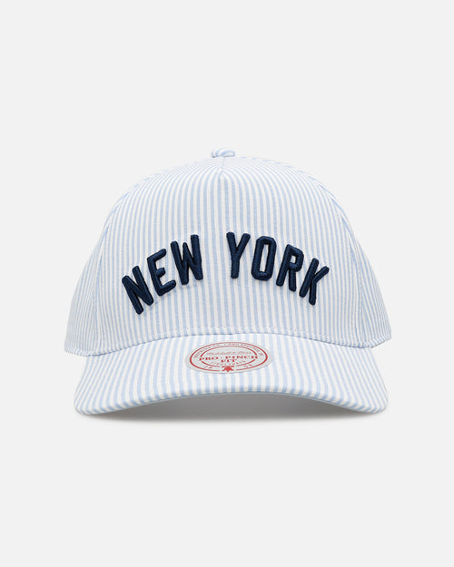 Mitchell & Ness New York Yankees 'Seersucker' Pro Pinch Snapback Blue/White