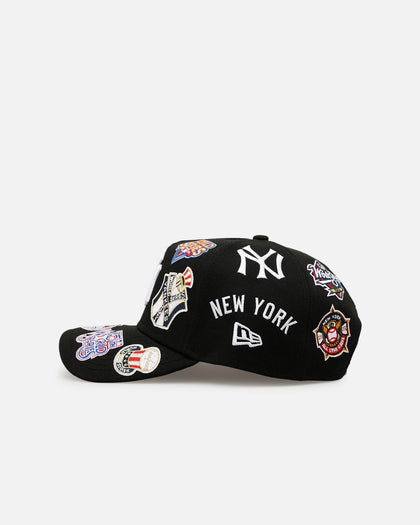 New Era New York Yankees 'All Over Embroidery' 9FORTY A-Frame Snapback Black