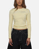 Ed Hardy Women's Cyber Rhinestone Long Sleeve T-Shirt Butter Yellow