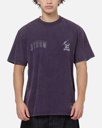 Bleacher Athletic Melbourne Storm NRL Attrition Washed T-Shirt Navy