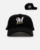 New Era Milwaukee Brewers 'Black Cord' 9FORTY A-Frame Corduroy Snapback Black