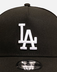 New Era Los Angeles Dodgers 9FORTY A-Frame Trucker Snapback Black