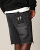 Saint Morta Baggy Denim Shorts Black Shadow