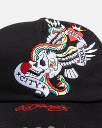Ed Hardy Heart And Skull Trucker Snapback Black