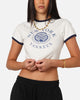 Majestic Athletic Women's New York Yankees Crest Baby T-Shirt Vintage White