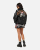 Ed Hardy Women's Vegan Leather Bomber Jacket Black