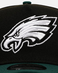 New Era Philadelphia Eagles 'Black Dark Green' 9FORTY A-Frame Snapback Black/Dark Green