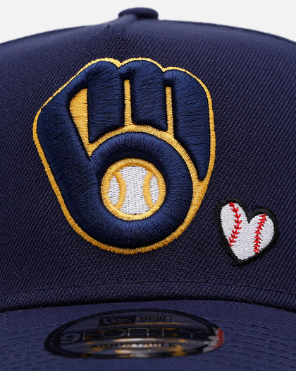 New Era Milwaukee Brewers 'Baseball Hearts' 9FORTY A-Frame Snapback Official Team Color
