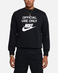 Nike Club French Terry Crewneck Black/White