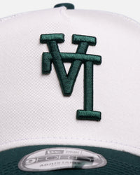 New Era Los Angeles Dodgers 'Upside Down Logo' 9FORTY A-Frame Trucker Snapback White/Green
