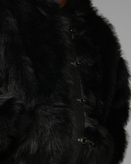 Loiter Eastern Bloc Fur Jacket Black