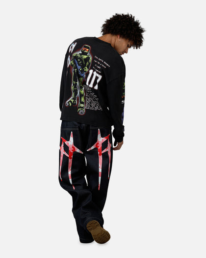73Studio X Halo 2 Long Sleeve T-Shirt Black Acidwash