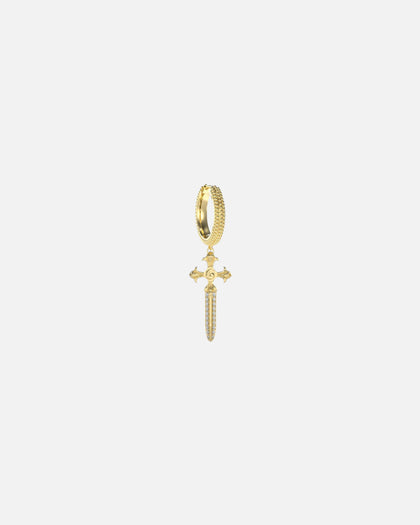 Guess Mainline Rebel Knight Dagger Crystal Earring Gold
