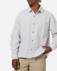 Carre Oxford Stripe Long Sleeve Button Up Shirt White/Green