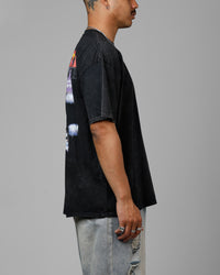 Loiter Horse Power Vintage Drop T-Shirt Black Acidwash